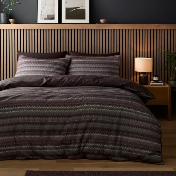 Appletree Chevron Stripe 100% Cotton Duvet Cover & Pillowcase Set 1