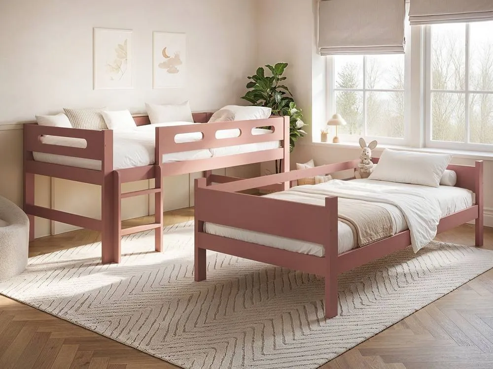 Flair Elijah Detachable Wooden Bunk Bed in Pink 3