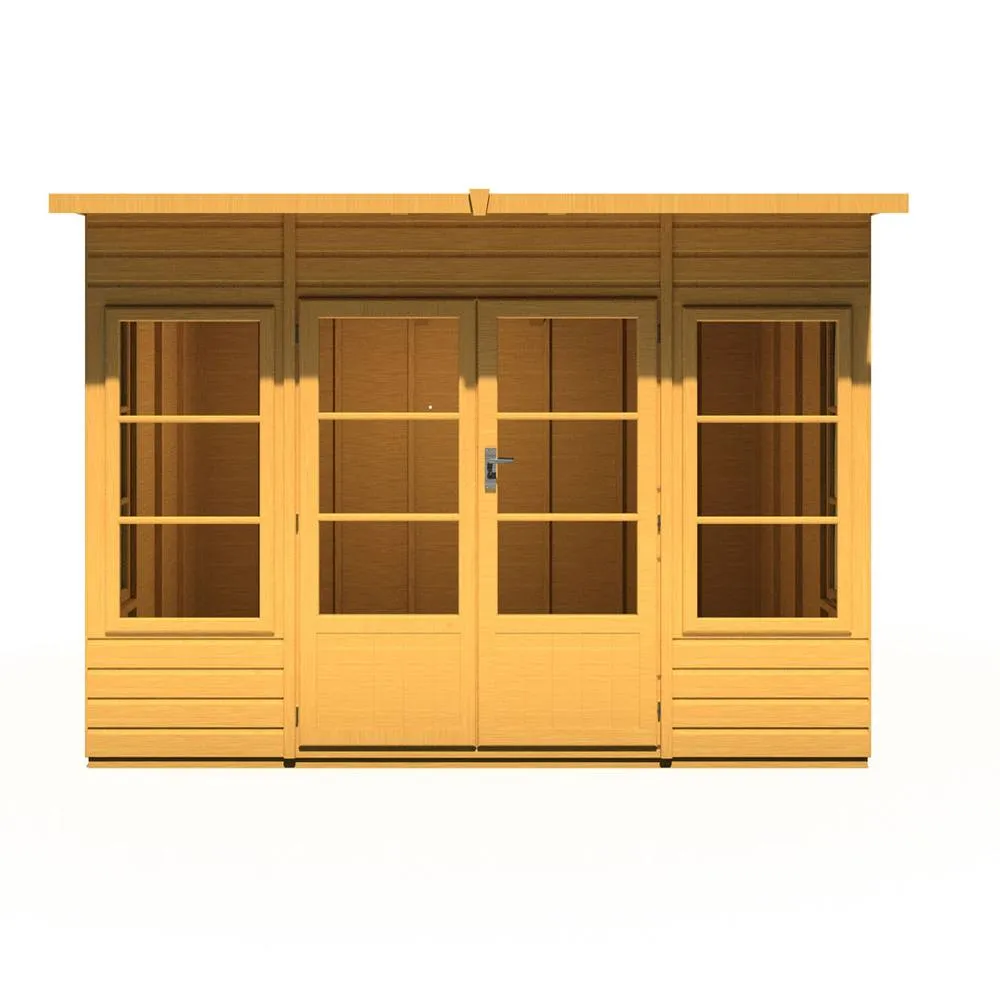 Shires Orchid 10 x 8 Feet Summerhouse - L239 x W299 x H217 cm in Light Brown
