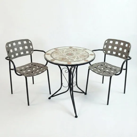 Edmond Bistro Table with 2 Karin Armchairs 2