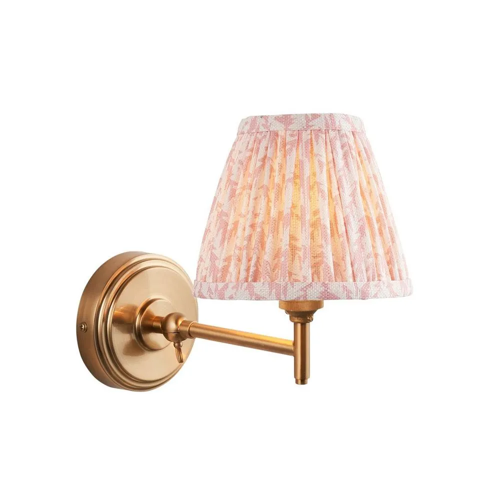 Netlighting Step Fold Wall Light Peach Fabric Leaf Shade 16cm B22