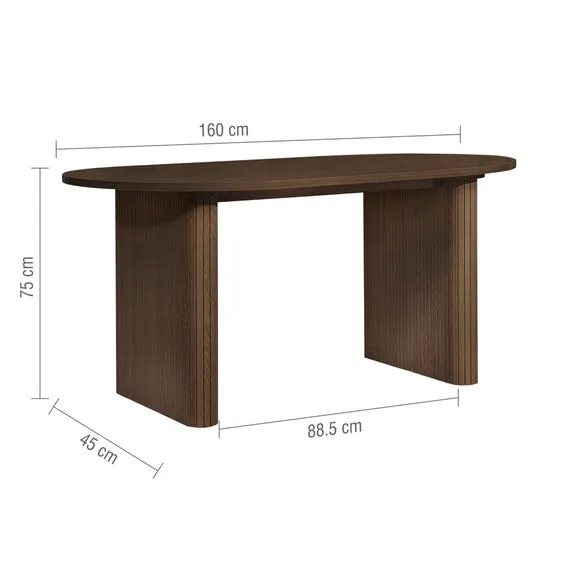 Axel Fluted Oval Dining Table with 2 Benches 5