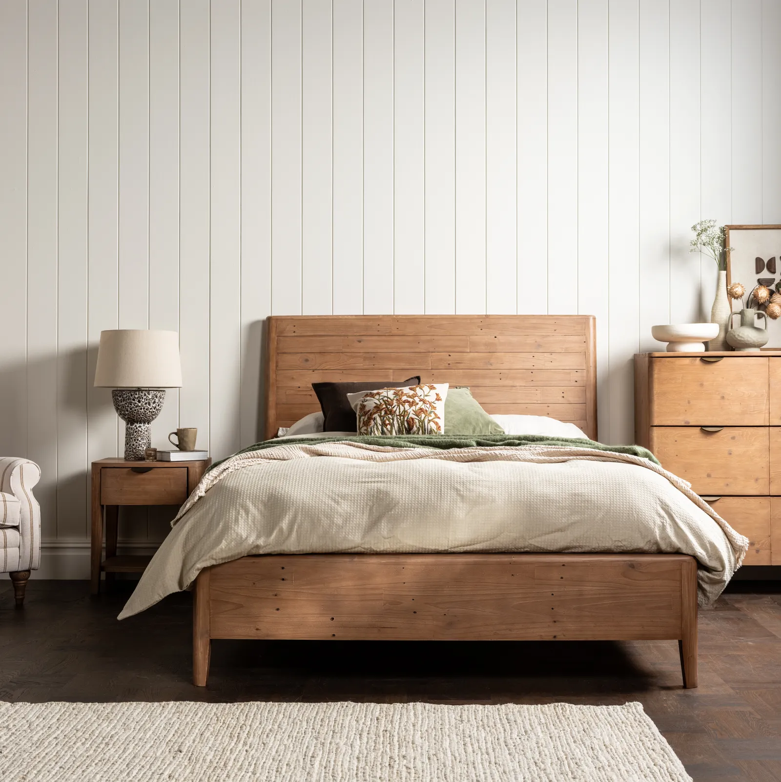 Halstatt 1 Drawer Bedside Table, Pine Wood | Barker & Stonehouse 4