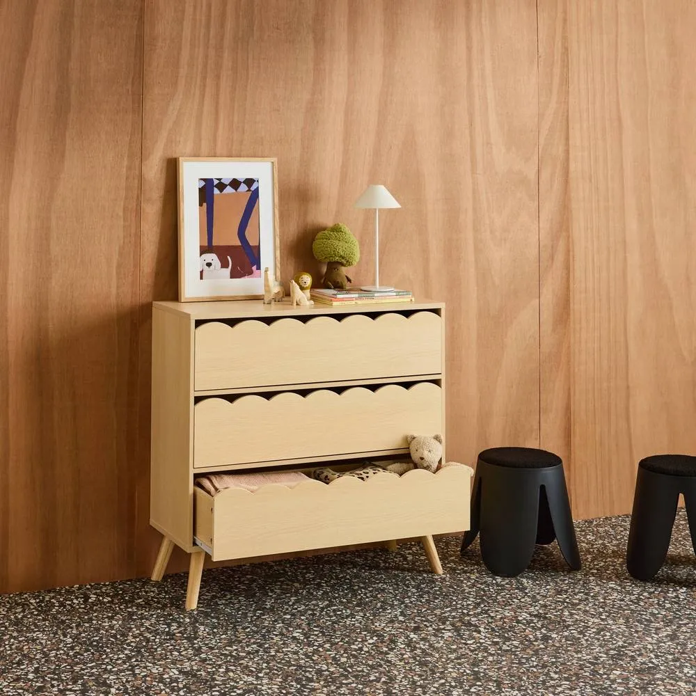 sweeek Wood-effect children's chest of 3 drawers in Beige 6