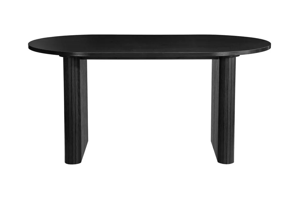 Birlea Axel Oval Fluted Dining Table With 4 Chairs in Black 2