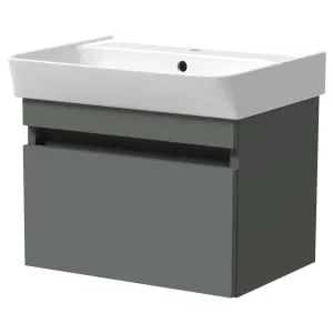 Wickes Easton Reed Green 1 Drawer Wall Hung Vanity Unit - 430 x 500mm