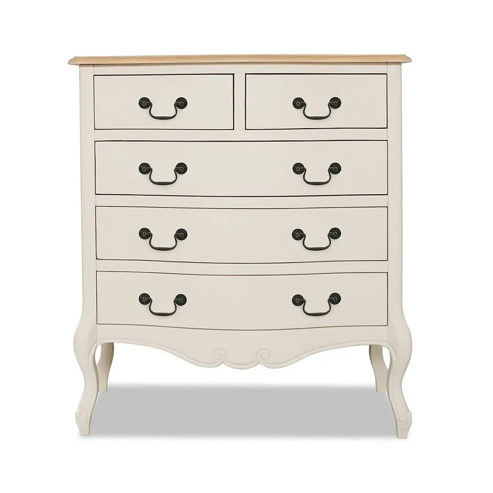 Statement Furniture Juliette Vintage Chic 2 Over 3 Chest of Drawers in Ivory 6