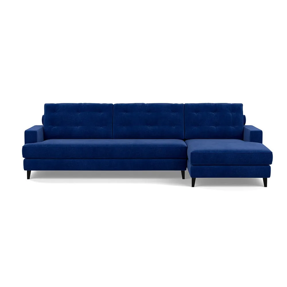 Heal's Mistral Right Hand Facing Corner Sofa Smart Luxe Velvet Azure Black 1