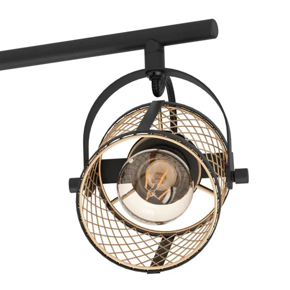 Return - EGLO Dellow Industrial 3 Light Adjustable Ceiling Wall Spotlight 2
