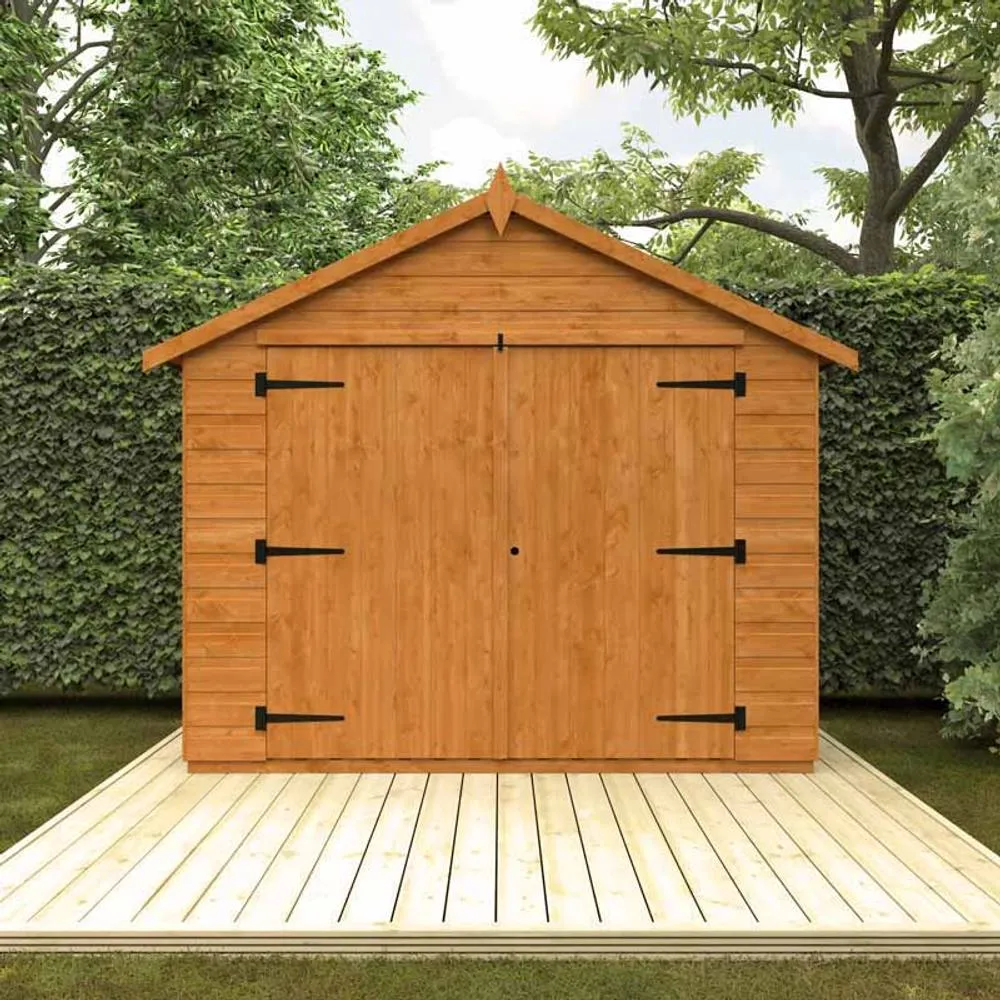 Buttercup Farm 3 x 7 Feet Apex Compact 12mm Shed - Solid Wood/Softwood/Pine in Burnt Orange 3