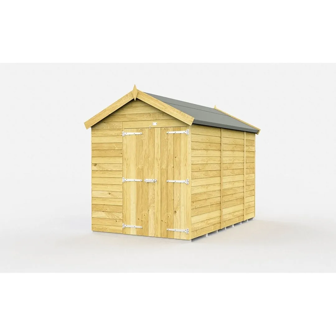 Buttercup Farm 6 x 10 Feet Apex Shed - Double Door W/O Window - L302 x W175 x H217 cm in Brown