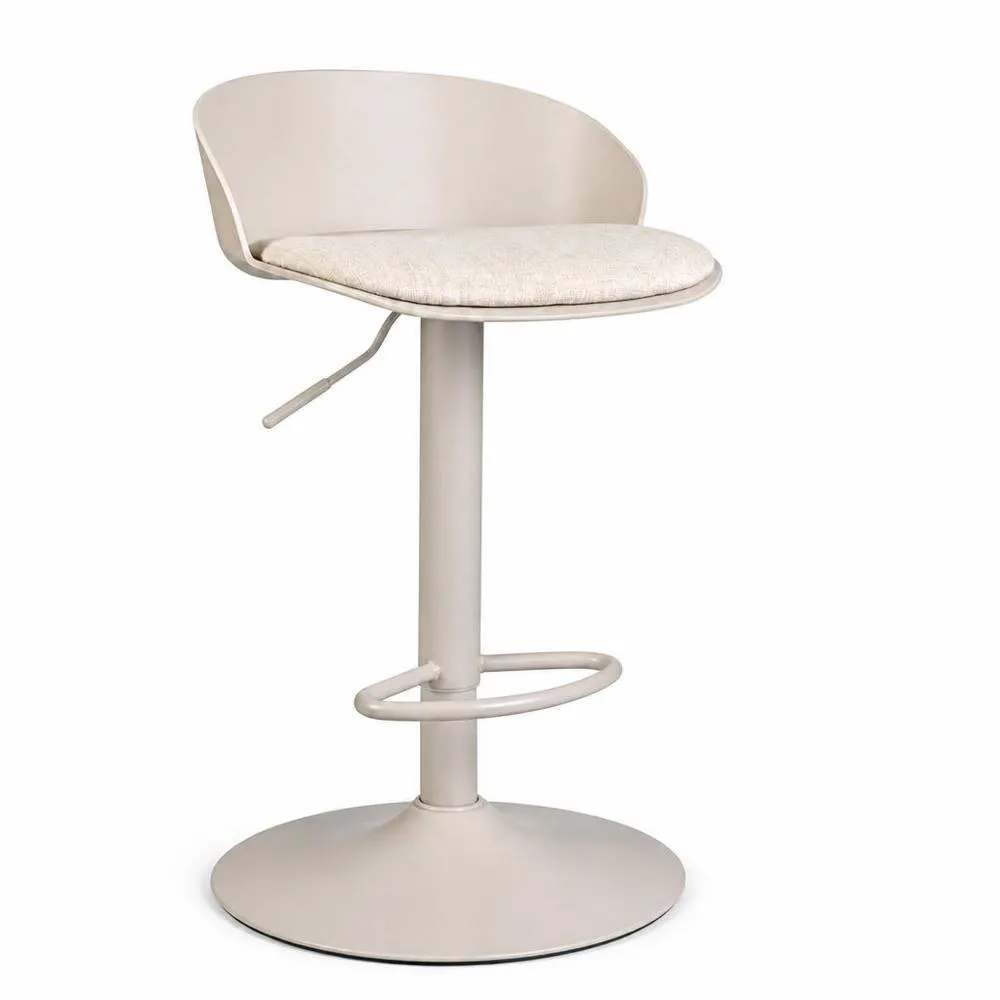 Costway Mid-Century Linen Upholstered Counter Bar Chairs Kitchen Island in Beige 1