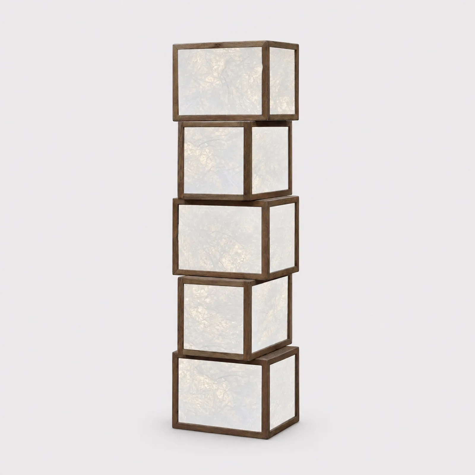 Chinese Style Floor Lamp 40X40X151Cm, White Oak | Barker & Stonehouse
