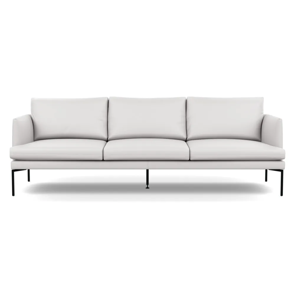 Heal's Matera 4 Seater Sofa Leather Grain White 000 Black Feet 1