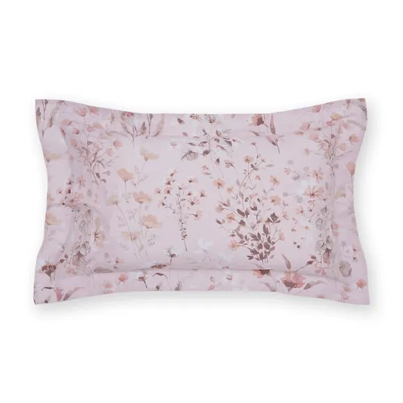 Watercoloured Floral Polycotton Oxford Pillowcase