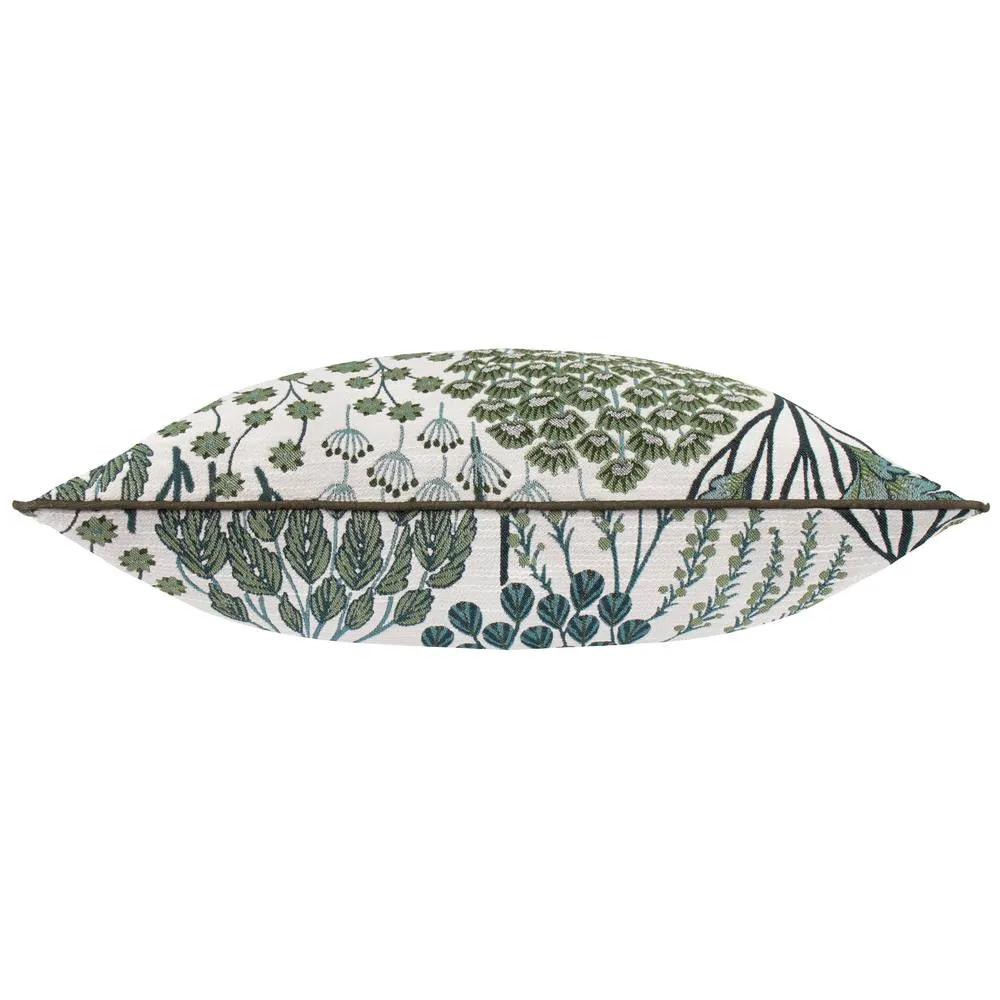 Wylder Ophelia Floral Jacquard Cushion in Green 3