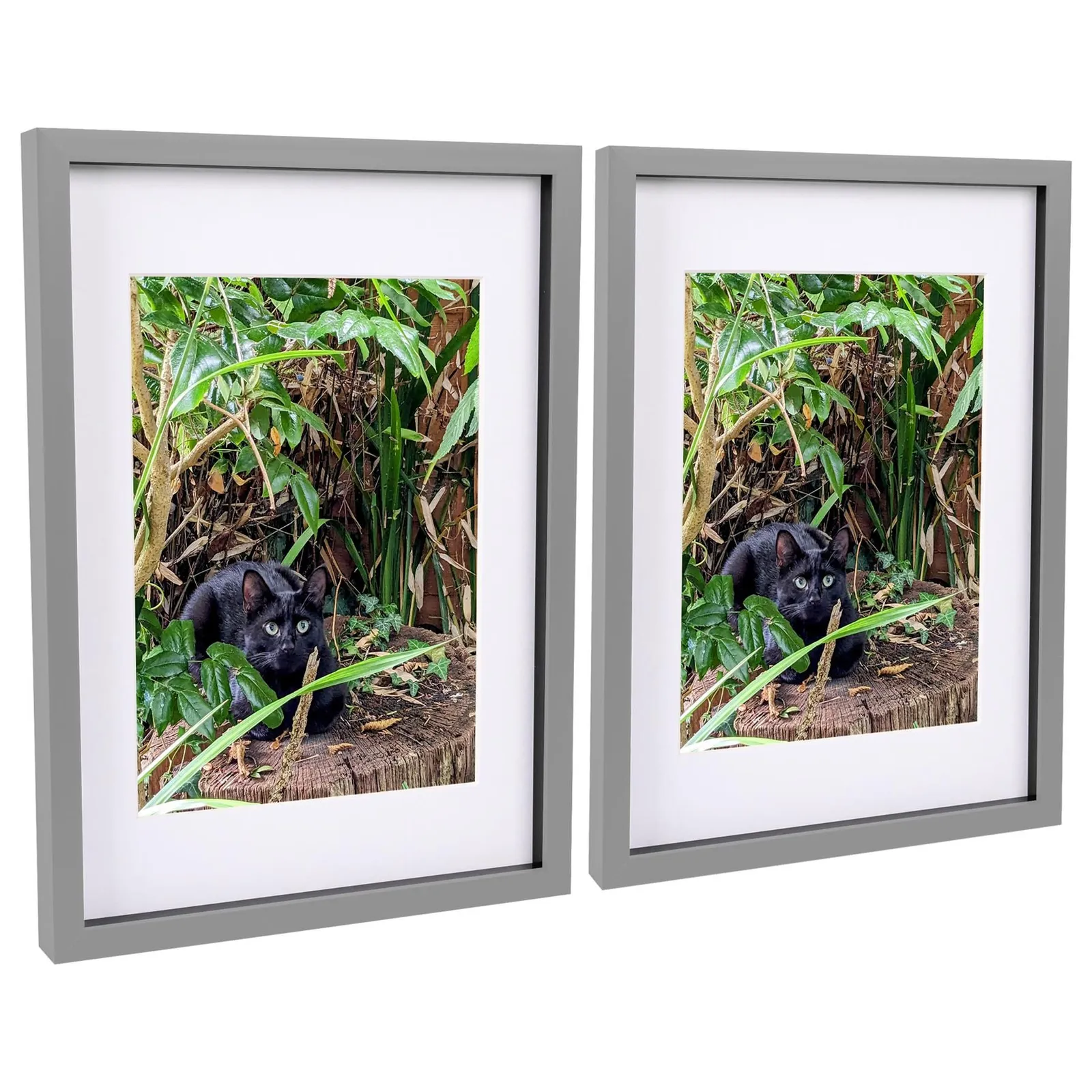 Nicola Spring 3D Box Photo Frames with A4 Mounts - A3 (12" x 17") - White Mount - Pack of 2 in Grey 1