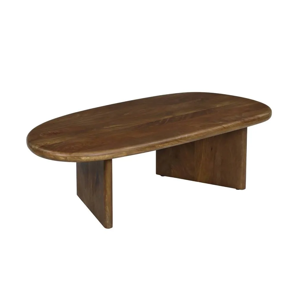 sweeek Oval coffee table mango wood in Dark Brown 2