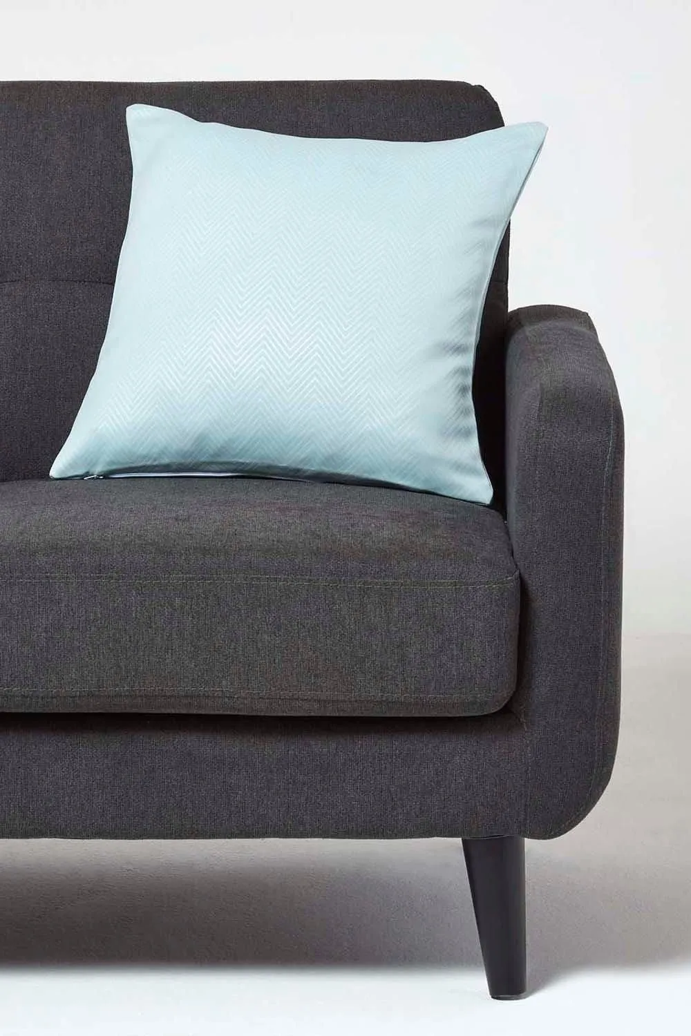 Homescapes Herringbone Cushion Cover in Pale Blue 2