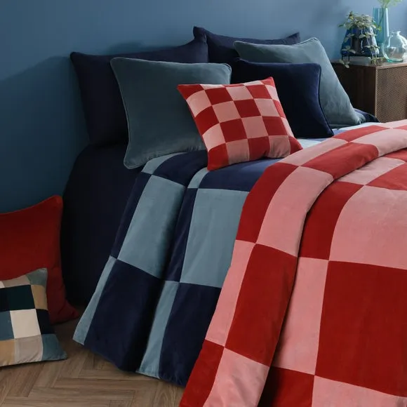 Clara Cotton Velvet Patchwork Bedspread 3