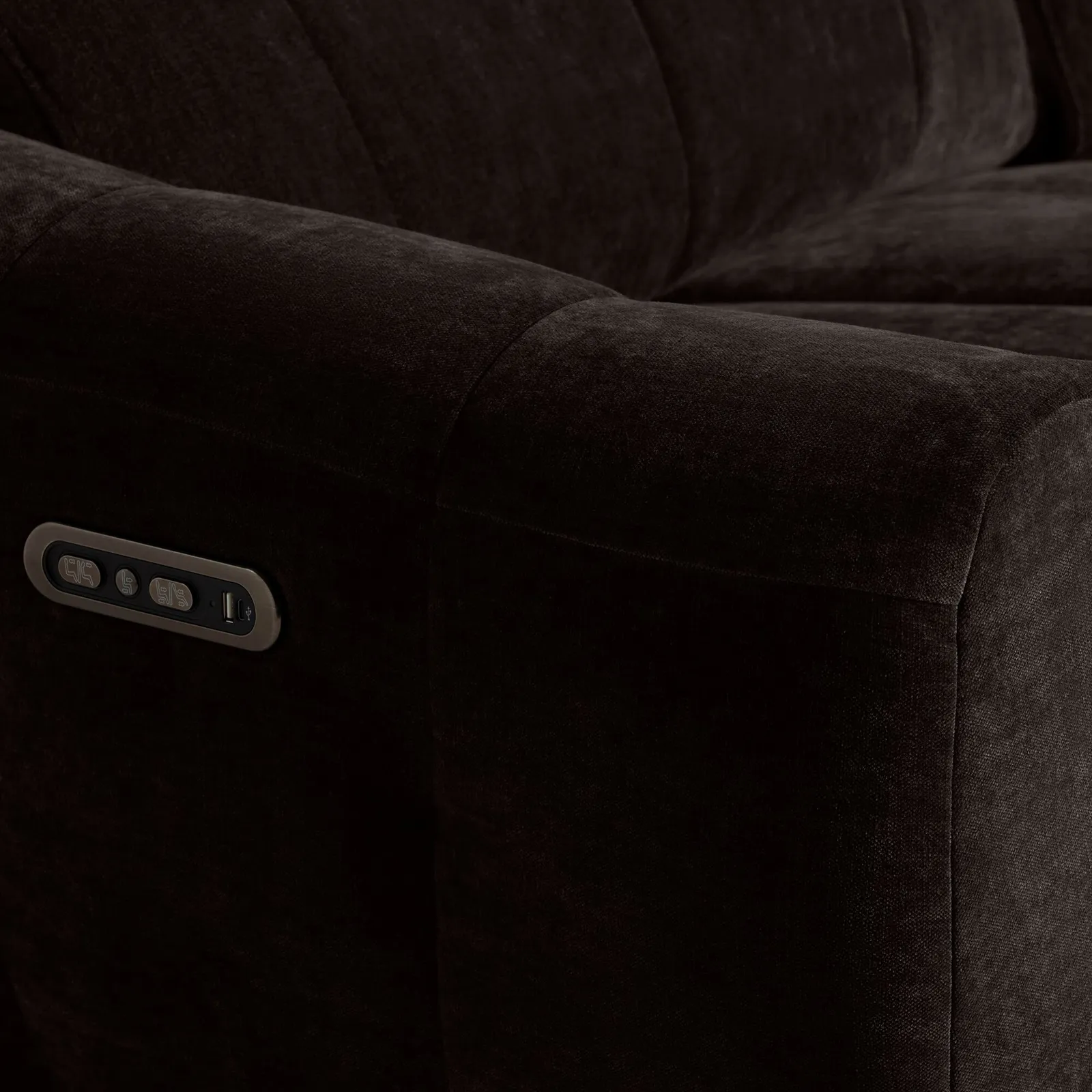 Montgomery 2.5 Power Seater & Headrest, Brown Fabric | Barker & Stonehouse 3