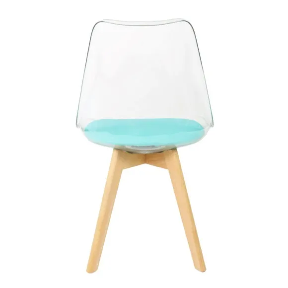 Fusion Living Soho Clear Plastic Dining Chair with Squared Legs 6