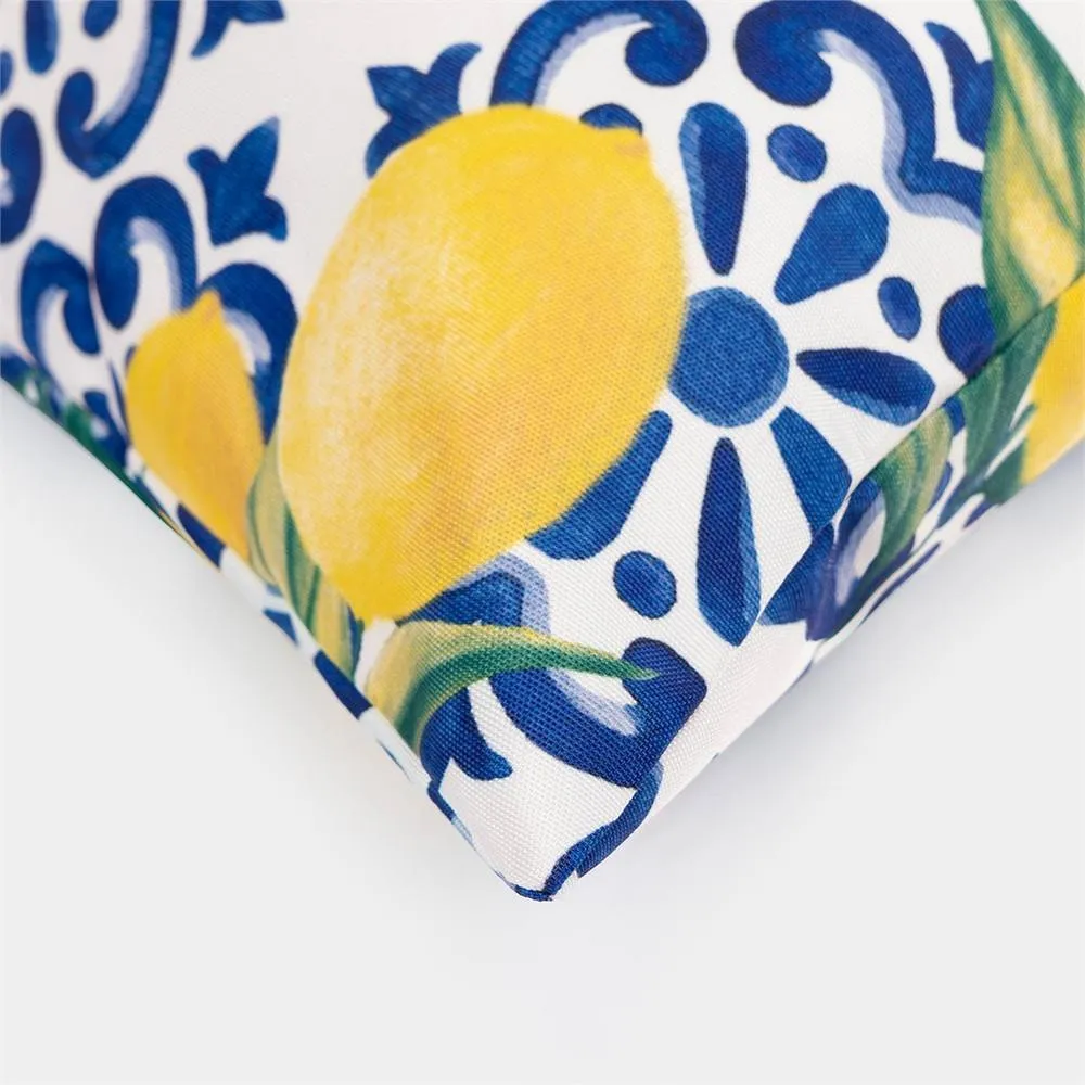 Kelvenix 4Pcs Blue Lemon Print Outdoor Cushion Covers