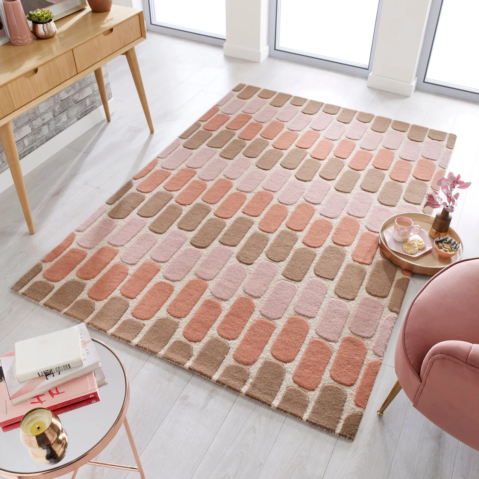 Fossil Rug Orange and Brown