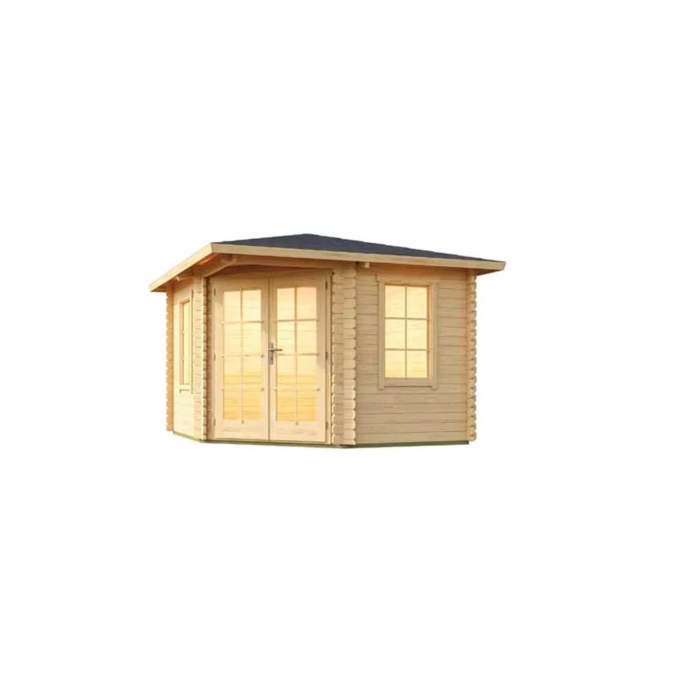 Lasita Maja Ltd Aruba 1-Log Cabin, Garden Room, Home Office - L357.4xW357.4xH265.6 cm in Light Tan 2