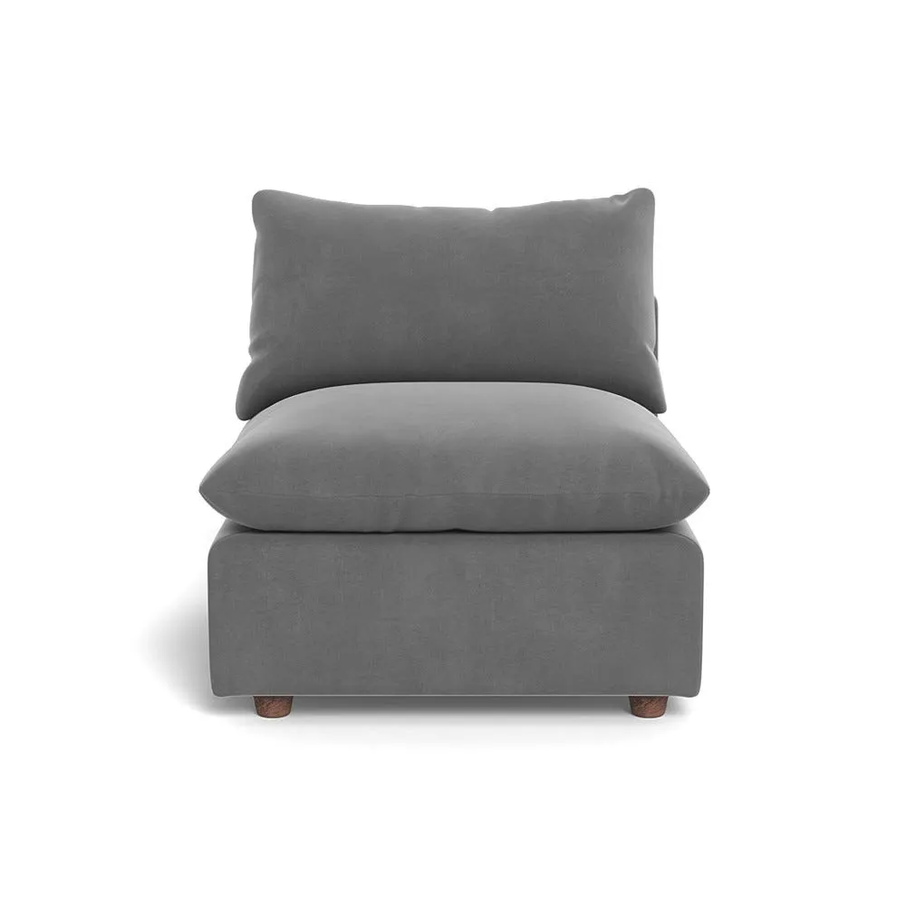 Heal's Astrid Single Unit Smart Velvet Mercury Walnut Stained Beech Feet 1