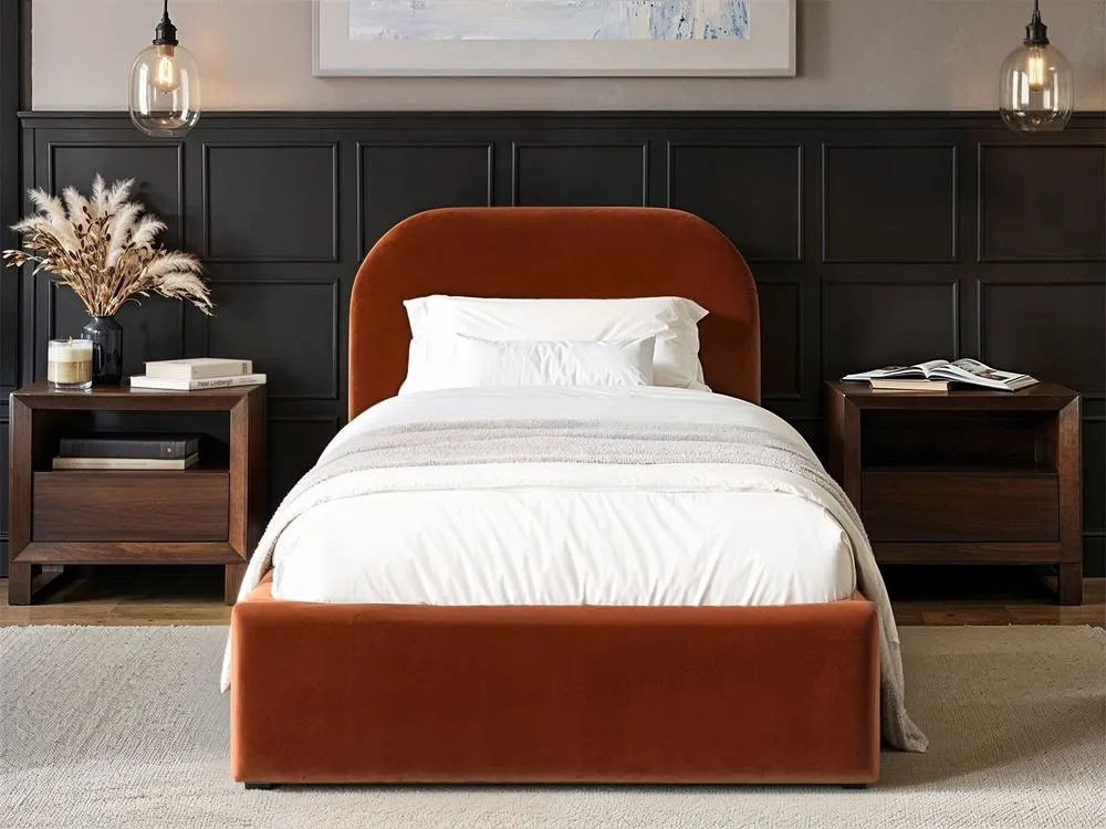 Flair Alba Single Ottoman Bed in Orange 2