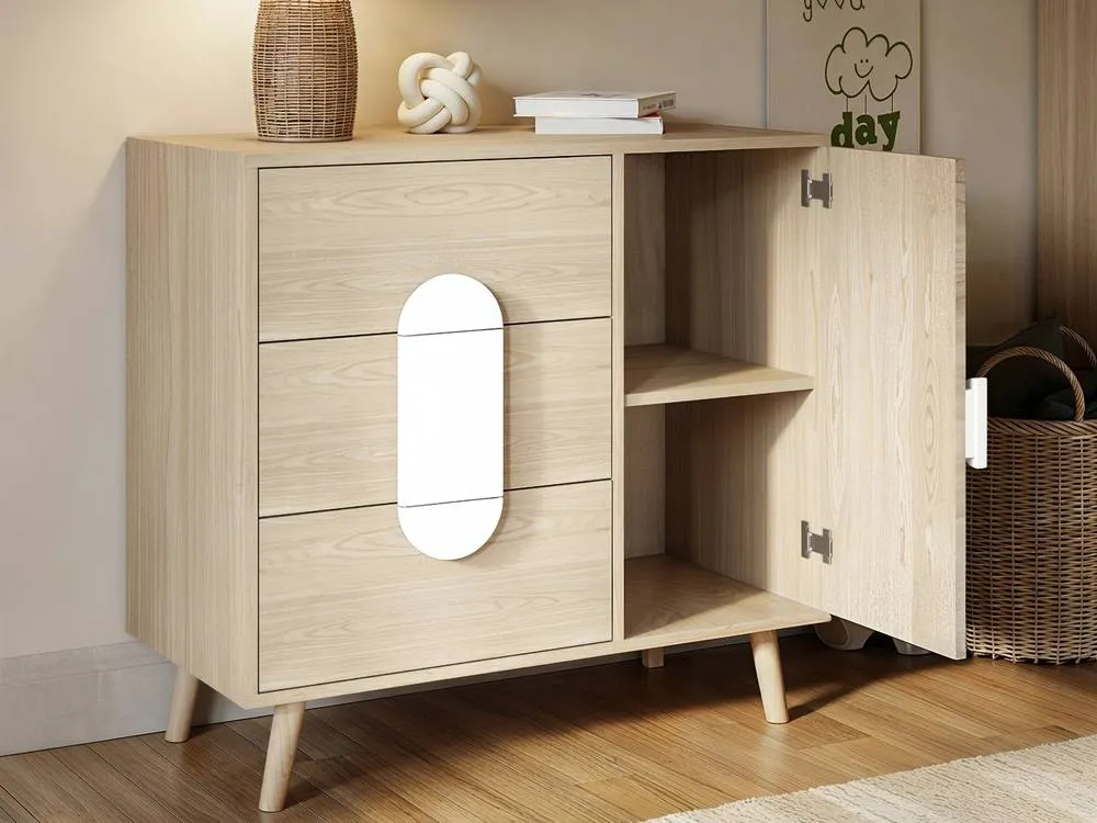Flair Noah Chest of Drawers Oak in White 3