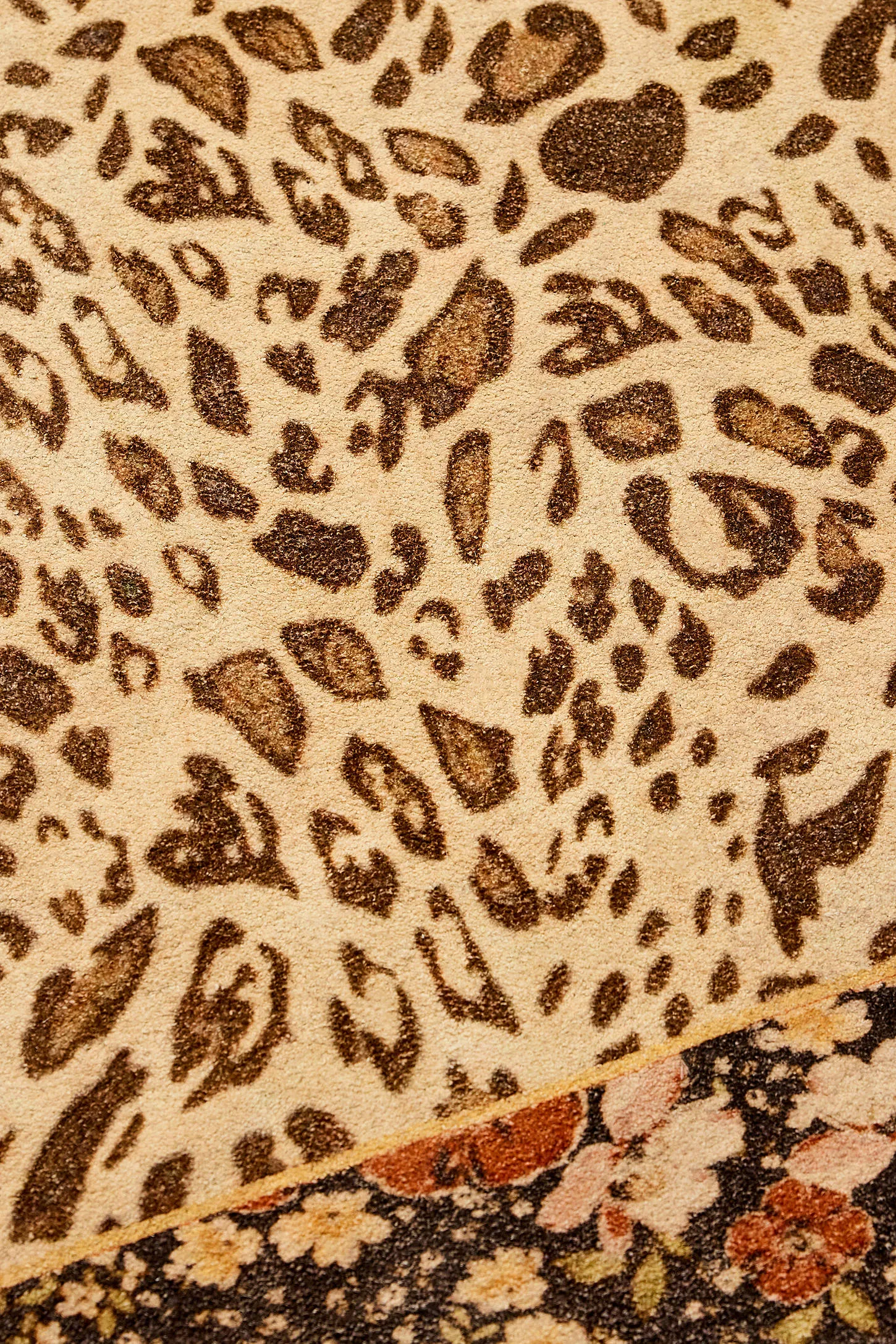 Floral Leopard 5x7ft / 150x210cm Rug - Neutral 3