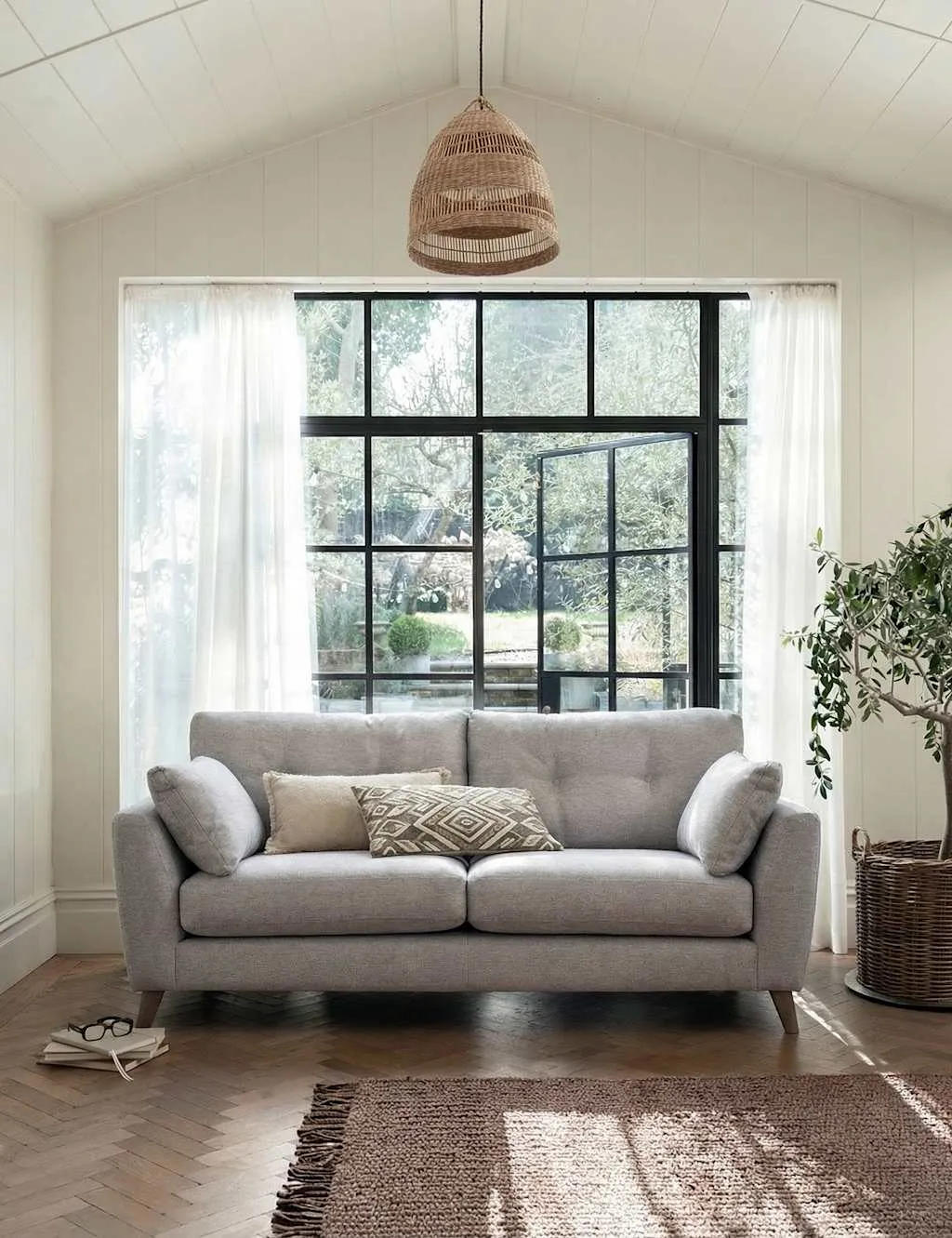 BARKER AND STONEHOUSE Ellis Fabric Extra Large 3 Seater Sofa Medium Grey