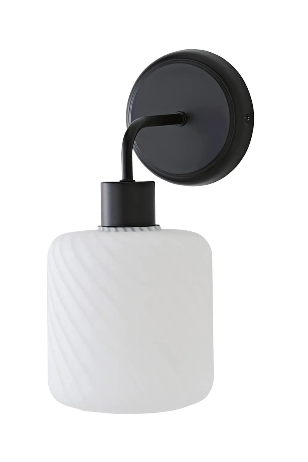 ValueLights Emery Swirl Glass Shade Wall Light in Black 6