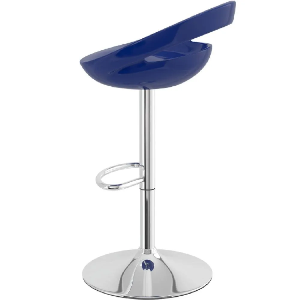 netfurniture Halfy Half Moon Retro Kitchen Bar Stool - Blue Seat Height Adjustable 6
