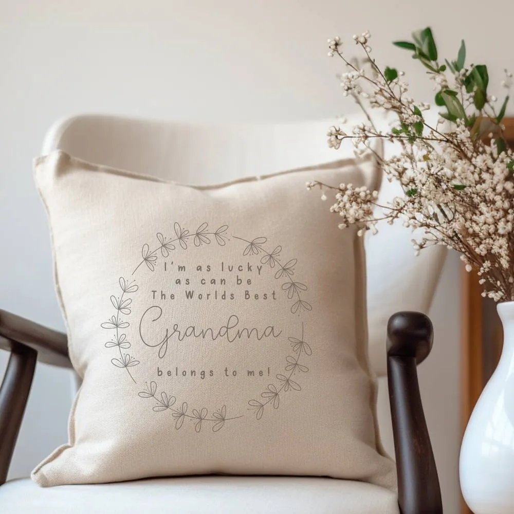Aye Do Gifts Best Grandma Cushion in Beige