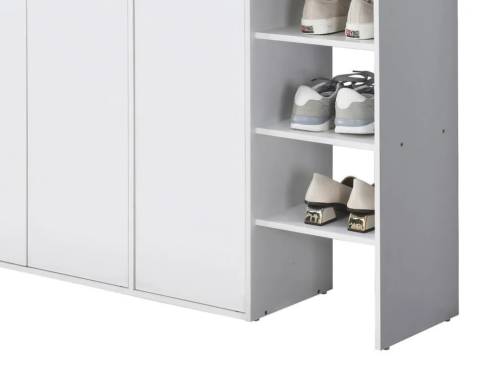 Vente-unique Shoe Cabinet With 3 Doors & 3 Compartments - White & Light in Light Oak 6