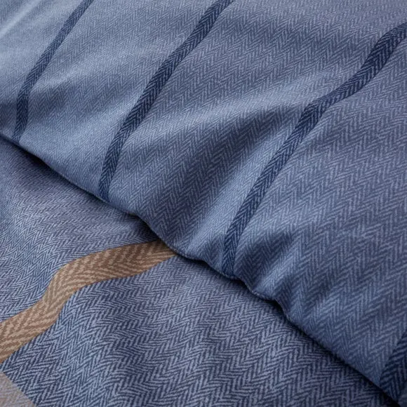 Catherine Lansfield Melrose Tweed 100% Brushed Cotton Duvet Cover & Pillowcase Set 4