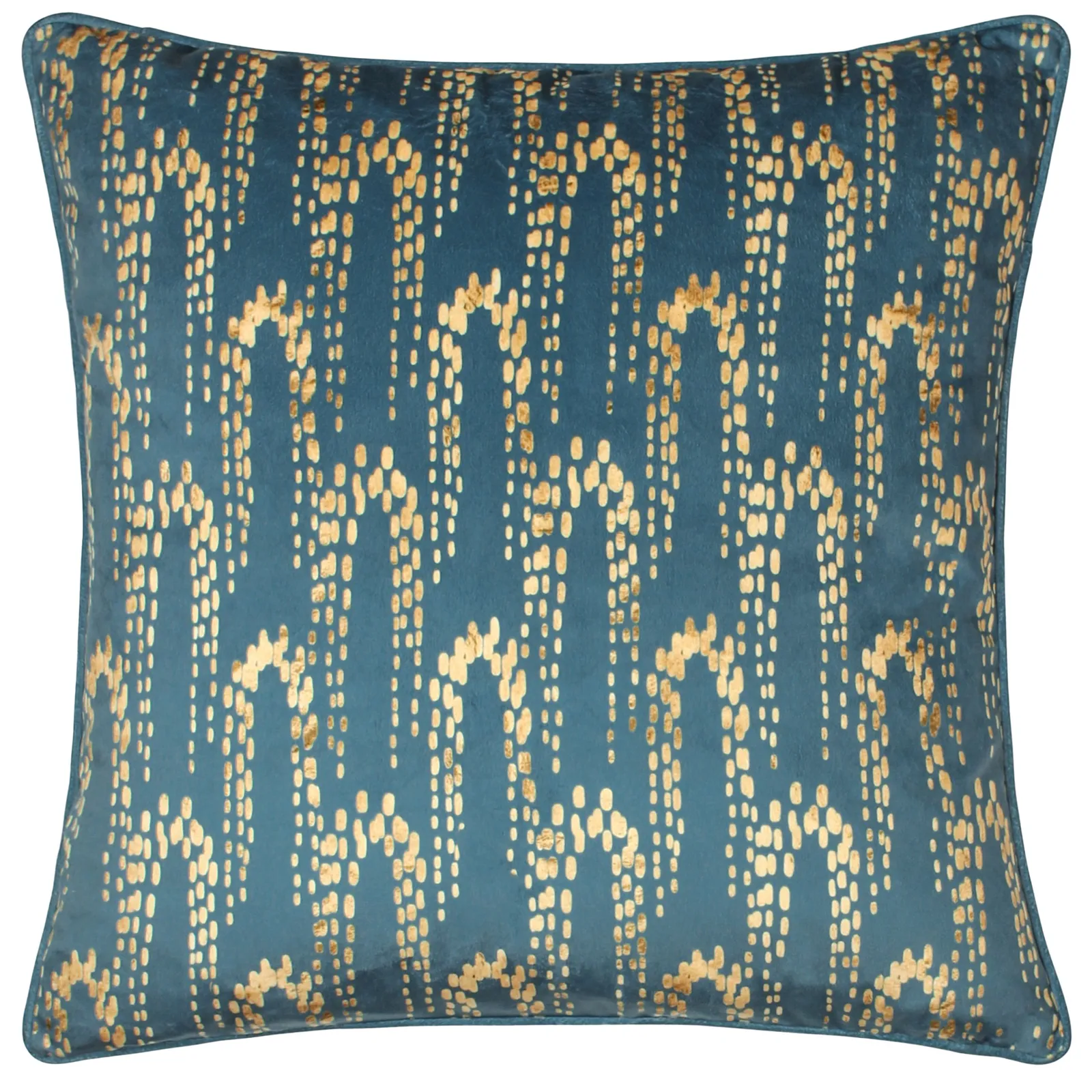 Furn Wisteria Printed Velvet Cushion in Blue