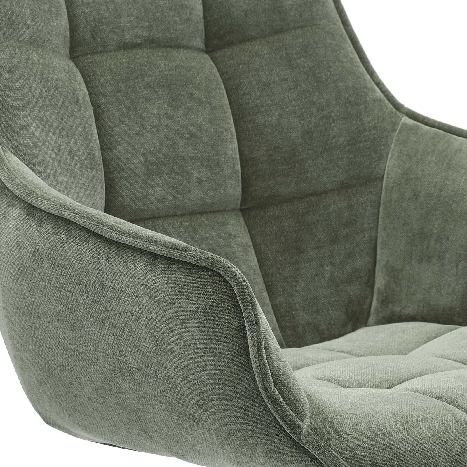 Jasper Dining Armchair With 360 Swivel, Green Fabric | Barker & Stonehouse 3