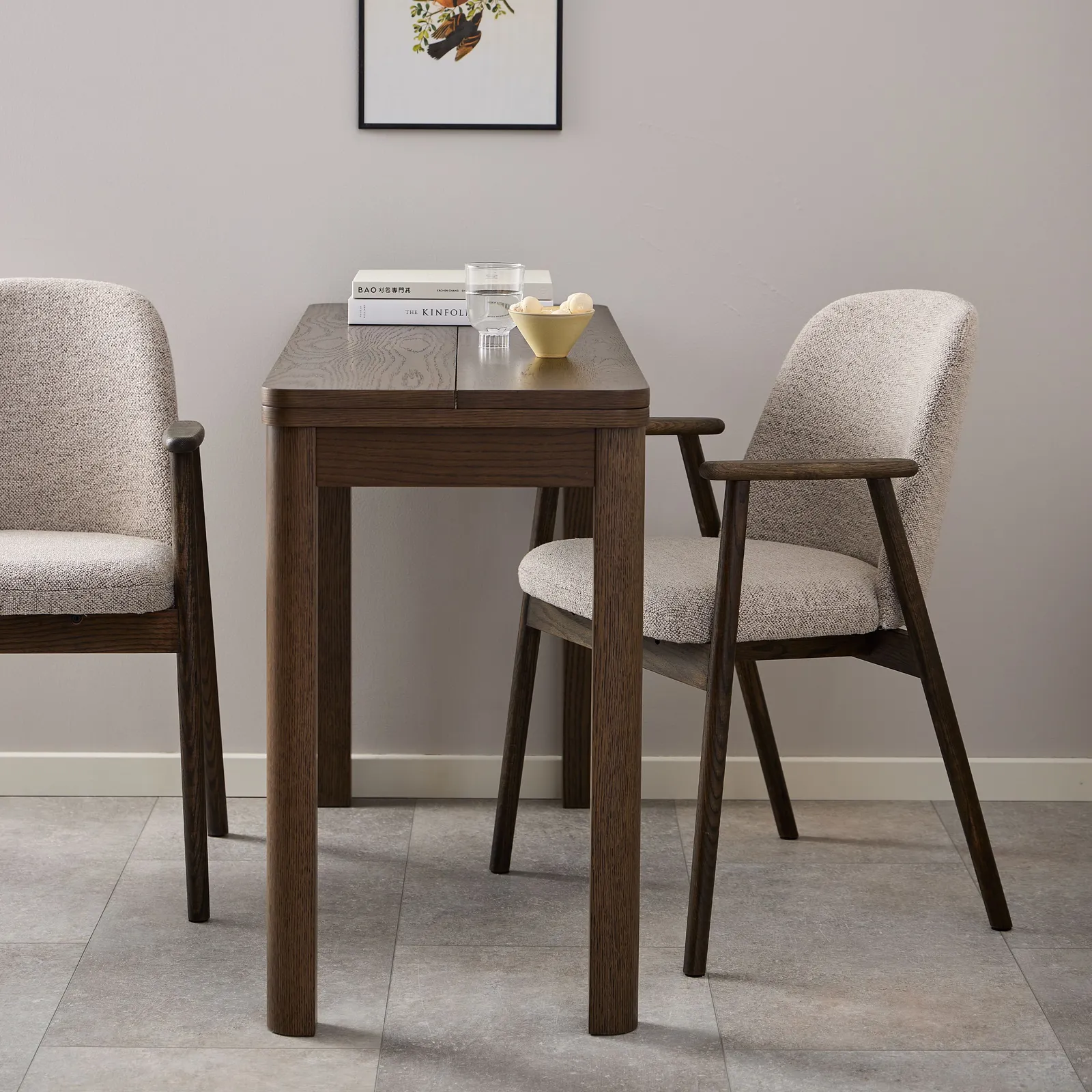 Furniture To Go Leo Dining Chairs With Armrest in Monza Fabric Beige Set of 2 5