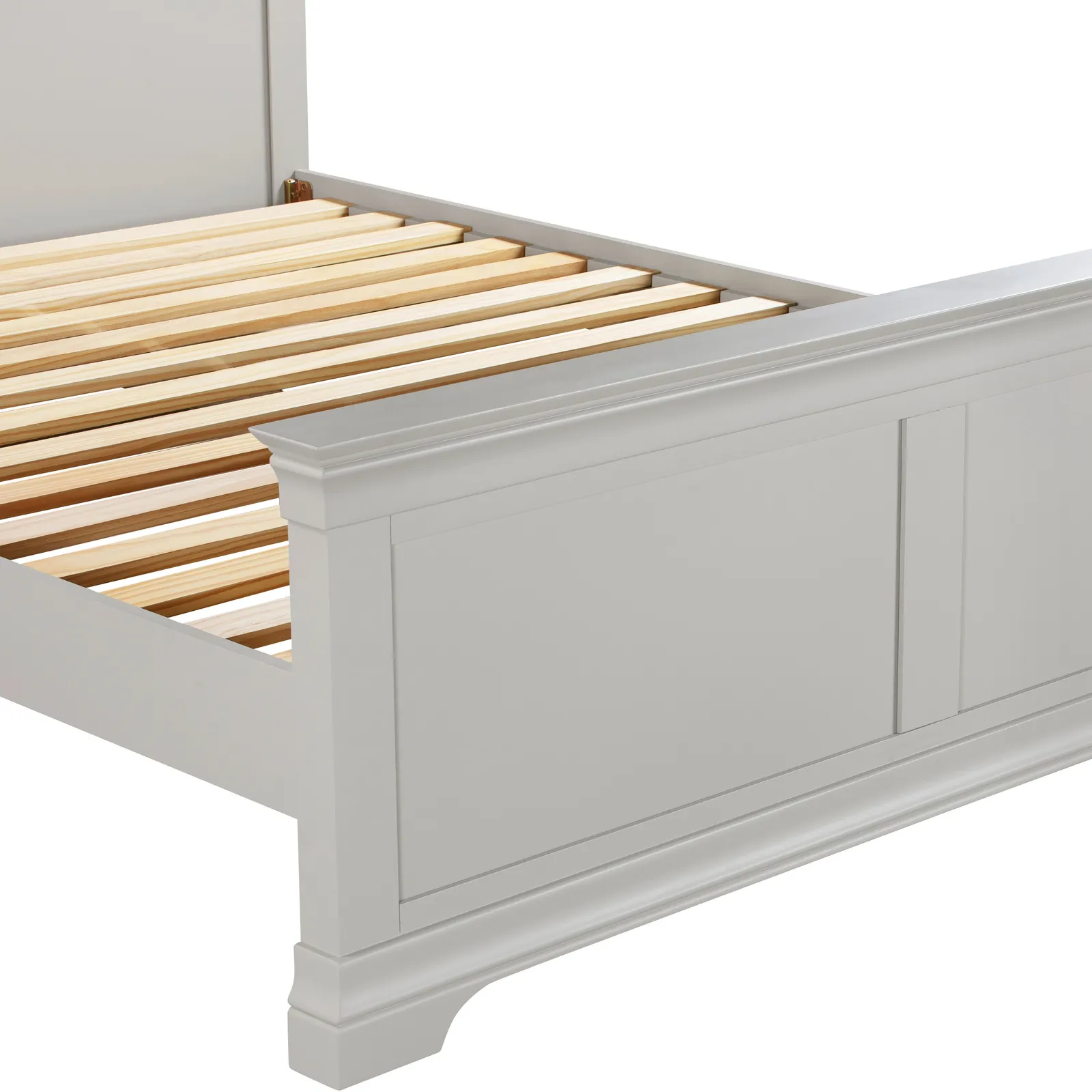 Seconique Bordeaux 5' Bed High Foot End (Part Assembled) in Light Grey 6