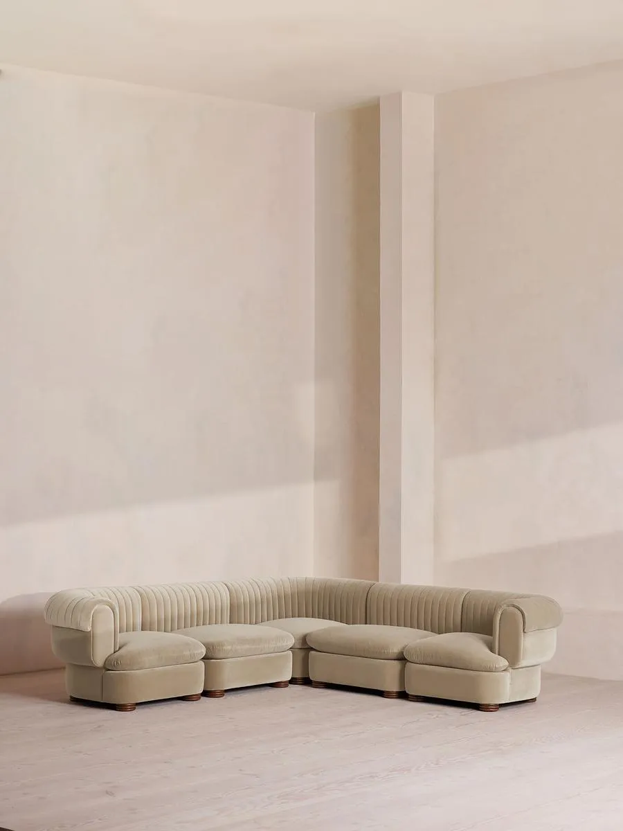 Rava Modular Sofa, Corner Sofa, Velvet, Oyster