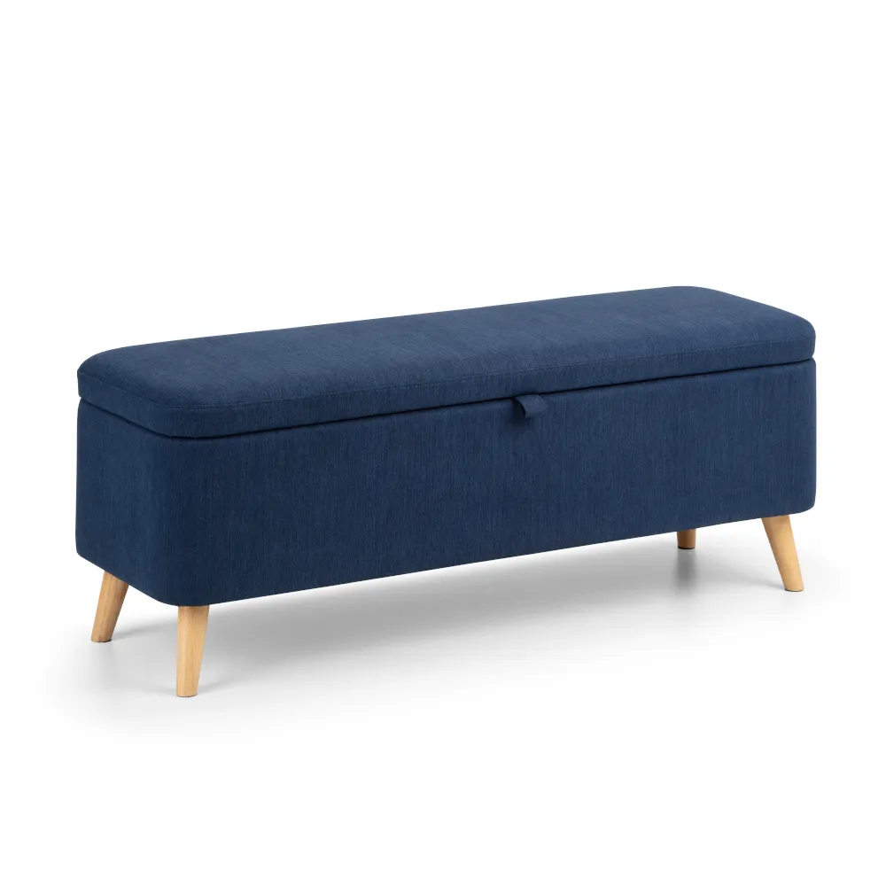 Astrid - Blanket Box - Blue - Fabric - Happy Beds 1