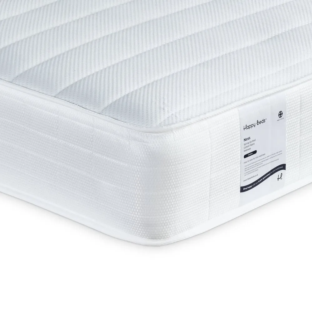 Ness - Small Double - Open Coil Spring Quilted Mattress - Fabric - 4ft
