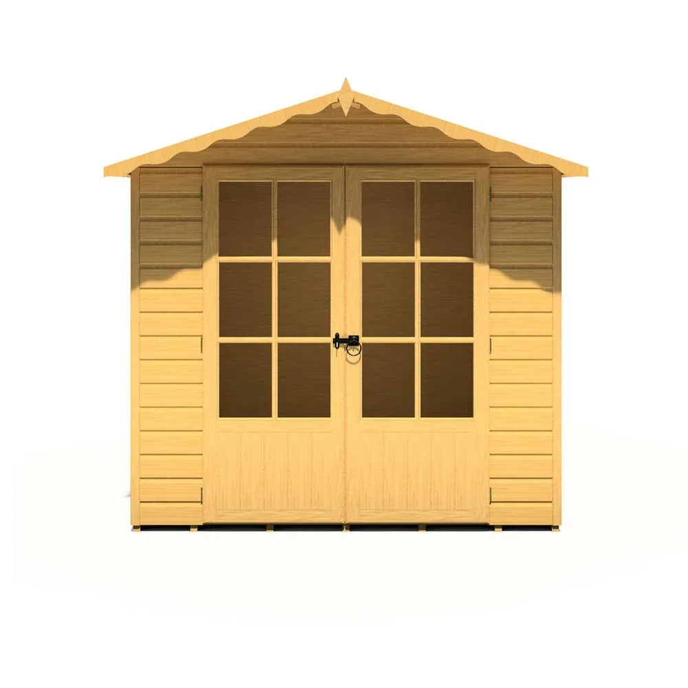Shires Buckingham Shiplap Summerhouse Garden Sun Room Approx 7 x 7 Feet in Brown