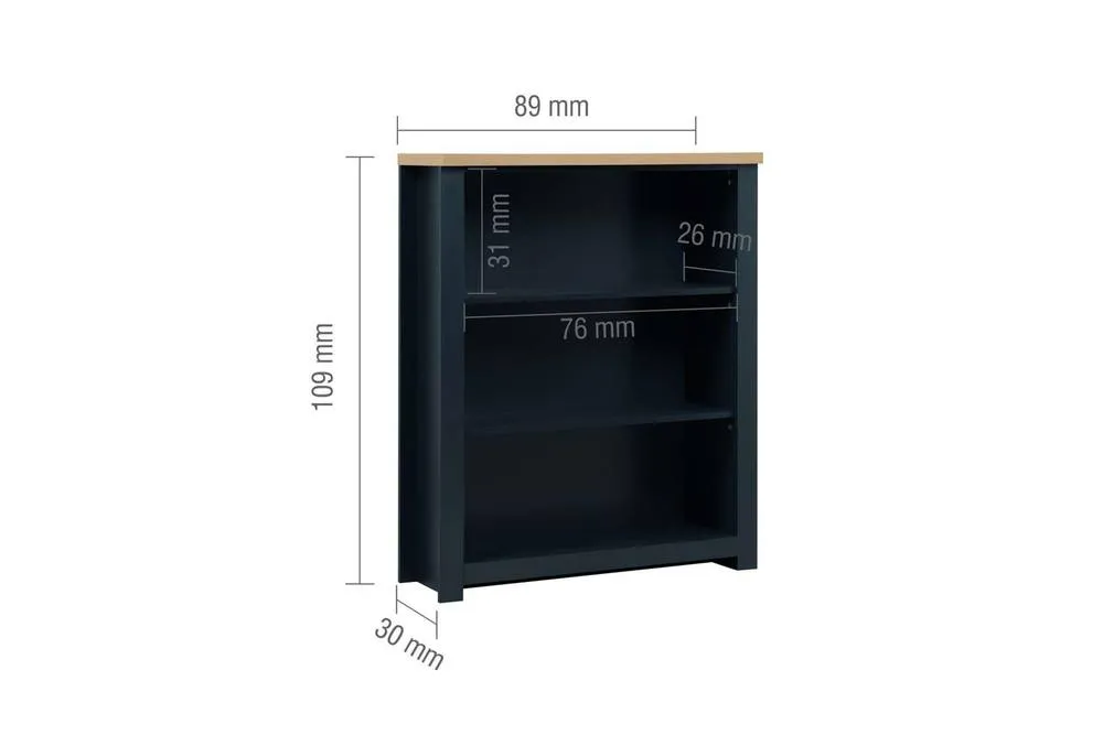 Birlea Highgate 3 Tier Bookshelf Bookcase Navy Blue 4