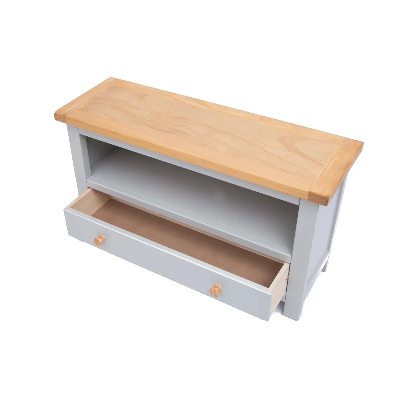 Cabinet Bits Argenta Light Grey 1 Drawer TV Cabinet Wood Knob 4