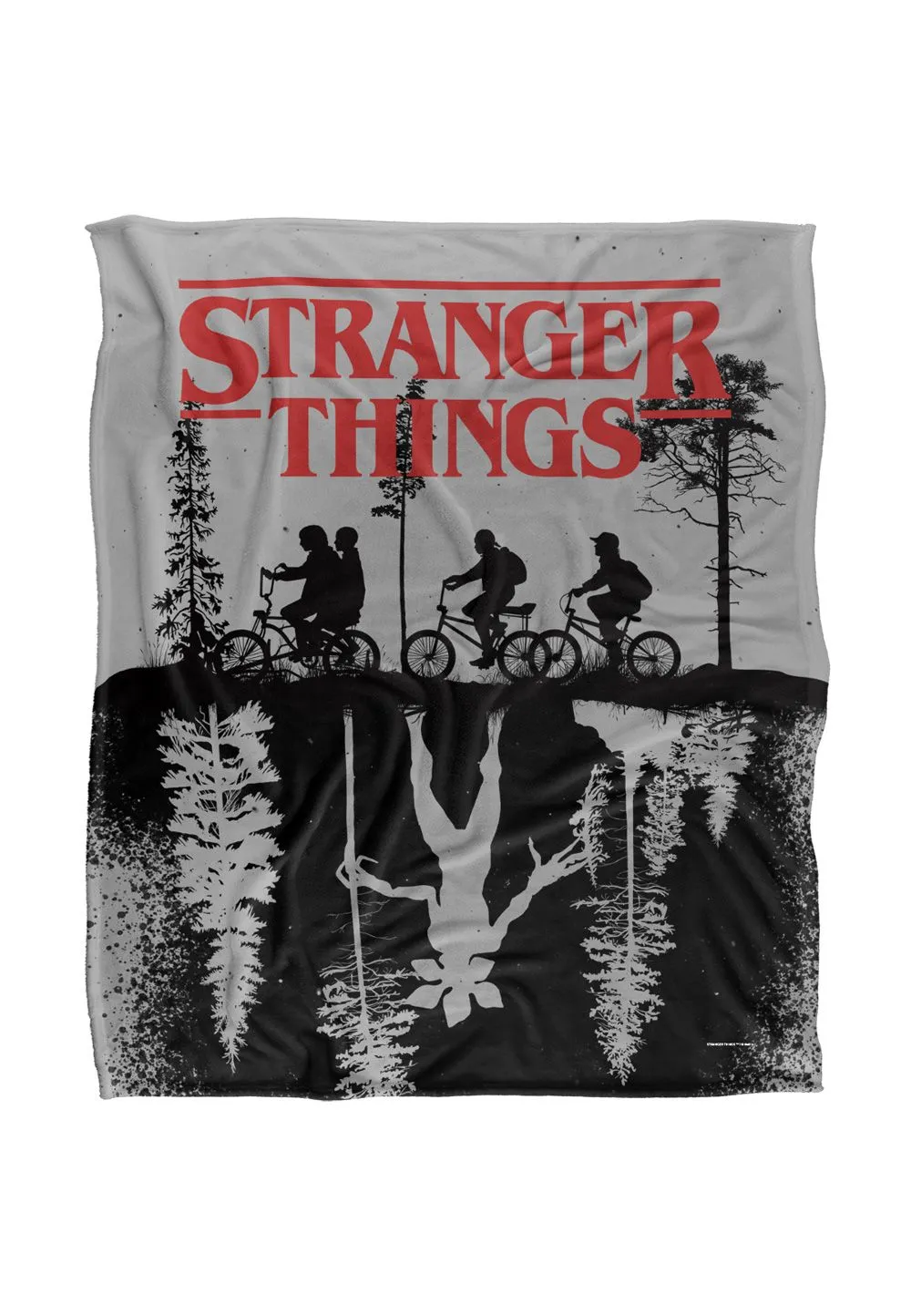 Stranger Things Upside Down Officially Licensed Silky Touch Super Soft Throw Blanket 152 x 127 cm in White